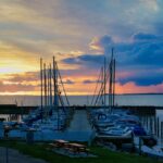 Port au coucher du soleil